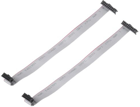 QUARKZMAN 2Stk 2.54mm Abstand IDC 10 bis 16 Pins Doppel Weiblich Steckverbinder Hauptplatine Flachband Kabel Draht 20cm 7.9 Grau