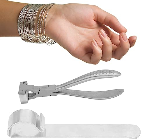 Topyond Pinze Bigiotteria, Attrezzo Della Pinza del Braccialetto dei Gioielli, Pinze per Gioielli, Braccialetti Piegare Bracciale Mascelle Acciaio Inossidabile Jaws per Bracciali Spazi Strisce Metallo