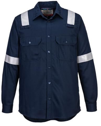 Portwest Antistatisches Hemd FR Marineblau M – Arbeitskleidung