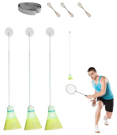 Kuxiptin Tragbarer Badminton Trainer, Badminton Trainingsgerät, Badminton Trainer Set, Tragbares Badminton-Trainingsgerät, Selbstlern Badminton Trainer Set, Automatisches Badminton Trainingsgerät