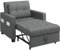 Yaheetech Sleeper Sofa Chair Bed Convertible Fabric Sofa Chair 3-in-1 Adjustable Sleep Bed Pullout Sofa for Living Room/Apartment/Small Space, Light Gray