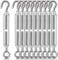 GBACHOOSE 10 Pcs Turnbuckle Wire Tensioner M8 304 Stainless Steel Hook and Eye Turnbuckle Tensioner Heavy Duty Turnbuckle Wire Rope Cable Tension