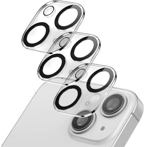 LUXOPALOPI [3 Pack Camera Lens Protector for iPhone 14/14plus, 9H Tempered Glass,Ultra HD Tempered Glass Camera Len Protection Cover, Anti-Scratch, Not Affect Night Shooting, No-Bubble HD Clarity