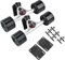 Nurnesy Achsen und Rollen-Set, 2 Stück -Achsen mit Skate-Rädern, Kugellagern, Pads, Hardware, Zubehör (schwarzes Rad mit silberner Achse)