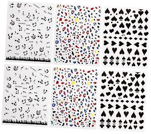 Healeved 24sheets Nail Art Stickers Women Girls DIY Manicure Supplies Cow Print Nail Charm