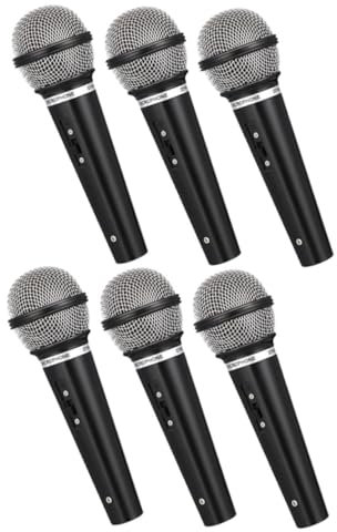 DRESSOOS 6pcs Microphone Prop Plastic Fake Microphone Pretend Play Toys for Boys and Girls Stage Performance