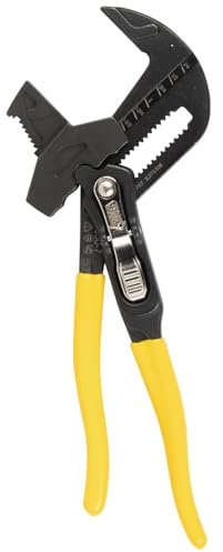 Klein Tools D5307 Plier Wrench, High Leverage Multi-Use Pump Plier with Adjustable and Reversible Double-Sided Jaw, Smooth and Knurled Teeth, 7-Inch