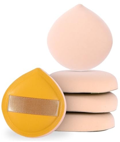 5 Stück Make Up Schwamm Gelb Makeup Sponge Foundation Blending Beauty Sponge, Make Up Schwamm für Flüssigkeit, Creme und Puder, Latexfrei und Vegan Makeup Schwämme