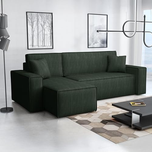Imebel Ecksofa mit Schlaffunktion 244x83x143 cm - Schlafsofa Ecksofa im Modernen Stil - Bequeme Schlafcouch L-Form - Multifunktionale Sofa mit Bettkasten - Eckcouch mit Bettfunktion