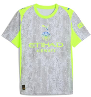 PUMA Herren Manchester City Ausweichtrikot 2025/26 - Grün | Offizielles Replica-Fußballtrikot; kurze Ärmel; normale Passform; dryCELL feuchtigkeitsableitend; atmungsaktives Material