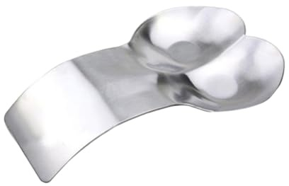 Cabilock Stainless Steel Double Spoon Rest Cutlery Tray with Arc Design Large Thickened Soup Spoon Rack for Kitchen Utensils Holder Practical Cooking Utensil Organizer with Separate