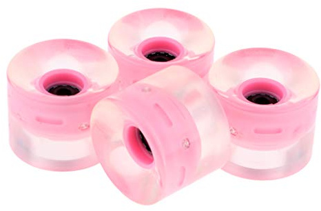 BDJXOZYH Lot de 4 roues lumineuses de 60 mm pour skateboard, longboard, clignotement nocturne, 78A Rose