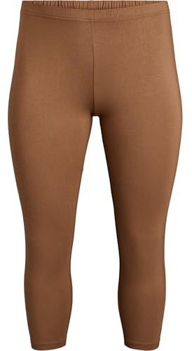 Zizzi Frauen Plus Größe 3/4 Leggings Basic Viskose Größen Gr XXXL Coca Mocha