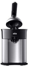 Braun CitrusQuick 7 - Elektrische Zitruspresse, Saftpresse mit Hebelarm, Tropf-Stopp, Direktauslauf für hohe Gläser, Spülmaschinengeeignete Teile, 160 W, Schwarz (CJ7050BK)