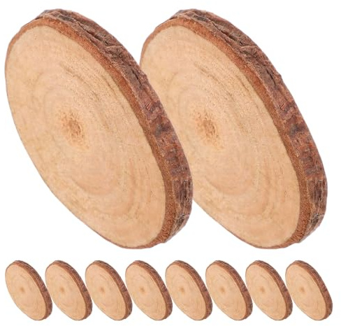 INOOMP Lot de 40 Rondelles de Bois de Pin Naturel Écorce Ø 3-4 Cm pour Décoration Mariage Champêtre Diy, Accessoires Artisanaux, Panneaux Muraux Décoratifs en Bois
