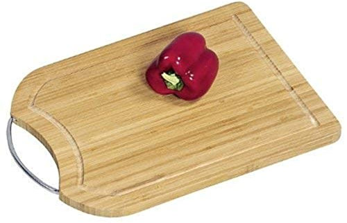 Kesper 58380 Schneidebrett mit Griff aus Bambus, 37 x 26 x 1,6 cm, Braun