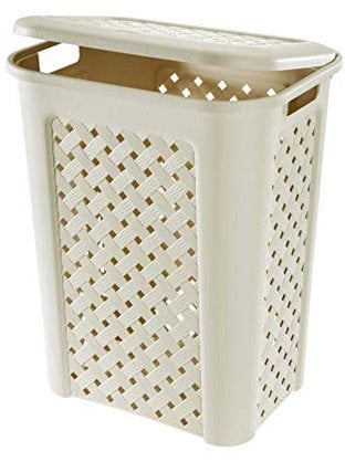 Tontarelli Arianna Cesta Portabiancheria, Modello Traforato, Plastica, Beige, 30 Litri