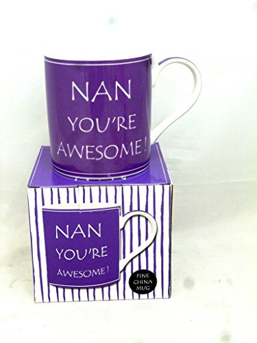 Awesome Nan Boxed Fine China Mug Tea Coffee Cup Nanna Gran Grandma Birthday Purple