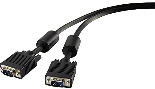 Renkforce VGA Anschlusskabel VGA 15pol. Stecker, VGA 15pol. Stecker 10.00 m Schwarz RF-4212507 mit Ferritkern VGA-Kabel