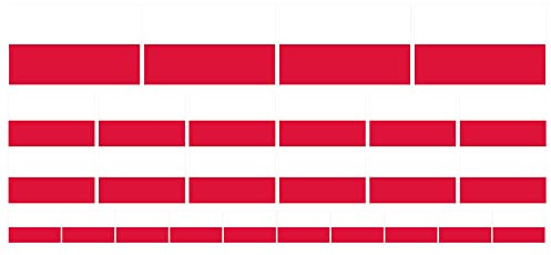 INDIGOS UG - Mini Aufkleber Set - Pack glatt - 4x 51x31mm+ 12x 33x20mm + 10x 20x12mm - Polen - Flagge - Banner - Standarte fürs Auto, Büro, zu Hause und die Schule - Set of 26 - für Auto, Laptop