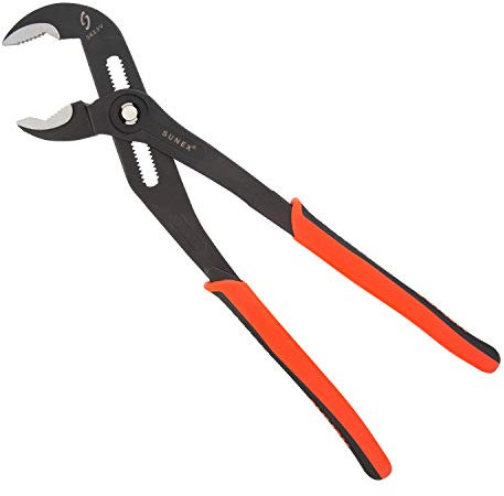 Sunex 3623V, 16 Push Button Water Pump Plier, Self-Locking, Fast Size Adjustment, V-Groove Jaw, Non-Slip Comfort Grip Handles