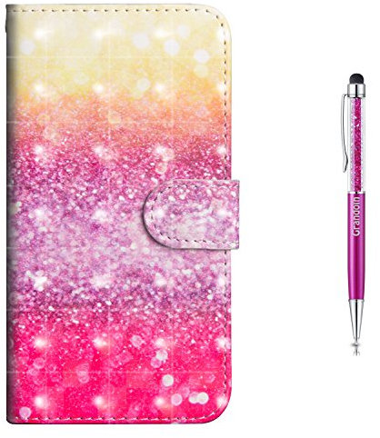 Grandoin Cover Galaxy J5 2016, Custodia Retro Flip Case Portafoglio 3D Disegni Cover in Pelle Wallet con Chiusura Magnetica + TPU Silicone Posteriore per Samsung Galaxy J5 2016 (Rosa)