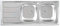 MABEL Lavello Cucina 2 Vasche con Gocciolatoio Lavandino Cucina Lavello Incasso Acciaio Inox 201 con Finitura Spazzolata Facile da Pulire Lavabo Cucina Profondità Vasche 15 cm - L 116 cm x P 50 cm