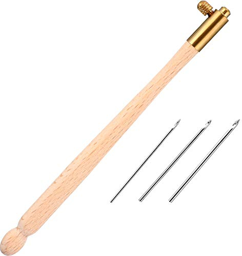 Tambour Haken mit 3 Nadeln (70 90-100) Stickerei Perlen Nadel Werkzeuge Pailletten Perlen Nadel Set Crochet Tool Kit (1)