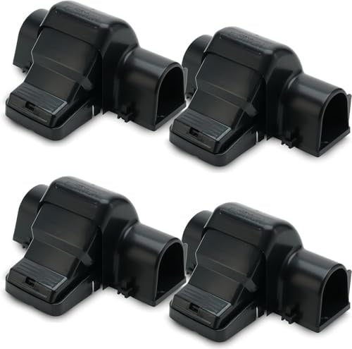Rattenfallen drinnen und draußen - 4 Pack Dual-Entry Große Rattenfalle Outdoor und Indoor für Haus, Garten und Restaurant mit 99,9% Fallrate | Einfach zu bedienende Nagerfallen mit sicherem