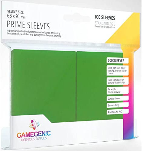 Gamegenic, Prime Sleeves Green, Sleeve Color Code: Gray