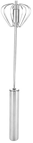 Whisk Rotary Stirrer, Stainless Steel Hand Push Whisk, Milk and Egg Beater Blender Semi-automatic Mixer Stirrer for Mixing, Frothing, Blending, Whisking, Beating, Stirring