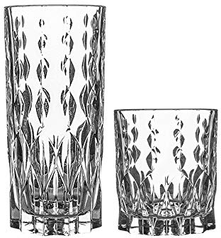 RCR Crystal 12 Piece Marilyn Glassware Set - Modern Cut Glass Cocktail Tumblers