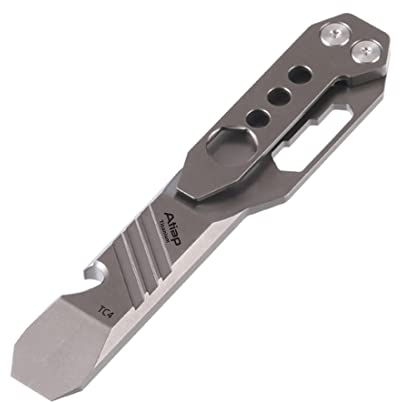 ATiAP Titanium EDC Pry Bar Multi Tool with Wrench Bottle Opener Clip Function