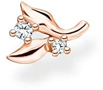 Thomas Sabo Damen Einzel Ohrstecker Rosegold Blätter mit weißen Steinen 925 Sterlingsilber H2222-416-14