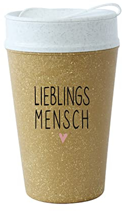 koziol ISO TO GO LIEBLINGSMENSCH doppelwandiger Becher mit Druck 400ml, TO GO Becher, ohne Bambus …