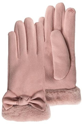 Isotoner Damen-Handschuhe aus Wildleder, Rosa, One size