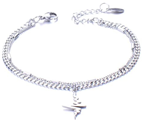 Yean Lightning-Armbänder, Silber, Titanstahl, Boho-Handschmuck für Frauen und Mädchen