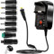 Universal AC to DC Power Adapter - Multi Output Voltages 3V 4.5V 5V 6V 7.5V 9V 12V Switching Power Supply with 8 Selectable Adapter Plugs for Routers Speakers Household Electronic