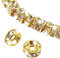 TOAOB 100 pcs 6 mm Sparkling Crystal Spacer Beads Rondelle Spacer Beads Gold Crystal Rhinestone Loose Beads for Jewelry Bracelets Making Craft
