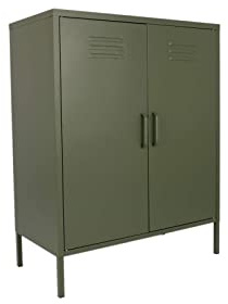 MaximaVida Metallspind Finn Armeegrün 80 x 40 x 102 cm - 2 Regale