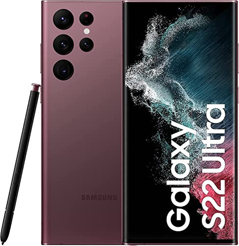 Samsung S908B/DS Galaxy S22 Ultra 5G, Dual, 256GB 12GB RAM, Burgundy (Reconditionné)
