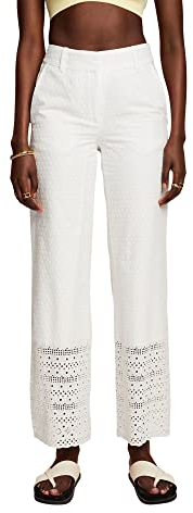 ESPRIT Damen 043EO1B306 Hose, 100/WHITE, 36