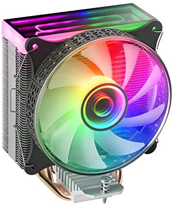 Mars Gaming MCPU-VR, Disipador CPU, Doble Espejo Infinito ARGB, 4 Heatpipes HCT, TDP 180W, Ventilador Ultra-silencioso PWM 12cm, Negro