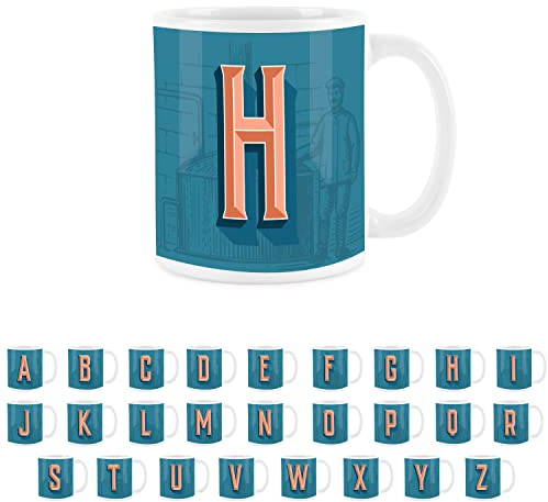 Purely Home Brewery Alphabet Letter H Mug - White Coffee Tea Present Personalised Initial Gift