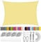 Sonnensegel Rechteck 6 x 8m Wasserdicht Sonnenschutz Balkon Terrasse mit Montagezubehör PES Polyester 98% UV-Schutz Reißfest Wetterfest für Garten Outdoor,Beige
