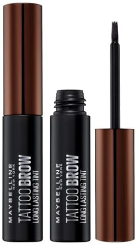 Maybelline New York Tattoo Brow Peel Off Eyebrow Gel Tint, Semi-Permanent Colour, Waterproof, Lasts up to 3 Days, Colour: Dark Brown, Duo Bundle