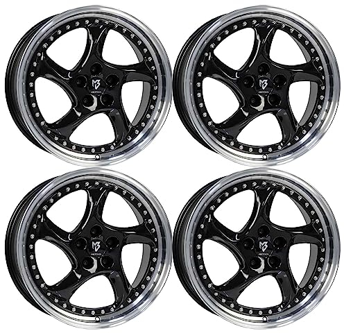 4x MB Design Felgen TURBO S 9.0Jx19 ET42 5x112 Glanzschwarz poliert kompatibel mit Seat Altea Ateca Cupra Ateca Leon
