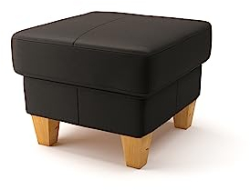 CAVADORE Stauraum-Hocker Ammerland / Polsterhocker im Landhaus-Stil mit Stauraum unter dem Deckel / 101 x 84 x 93 / Leder Dunkelbraun