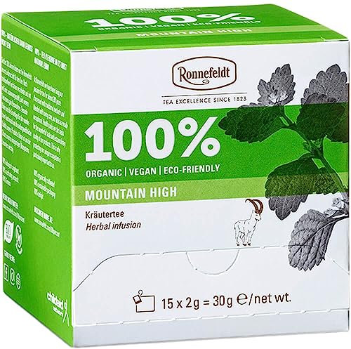 Ronnefeldt 100% Mountain High - BIO Kräutertee, 15 Teebeutel à 2 g, 30 g | Organic | Vegan | Eco-friendly, Menge:6 Stück