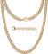 Silvadore Gold Chain Men Necklace (6mm,22in) - Real 18ct Gold Plated Stainless Steel Cuban Link Chain for Men Necklace Curb - Non-Tarnish Waterproof Jewellery Gift Thick - (Velvet Pouch)